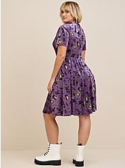 Disney The Haunted Mansion Collared Dress - Stretch Velvet Purple, MULTI, alternate