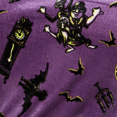 Disney The Haunted Mansion Collared Dress - Stretch Velvet Purple, MULTI, swatch