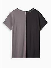 Plus Size Relaxed Fit Tee - Cotton Band Tour Grey & Black, BLACK  GREY, alternate