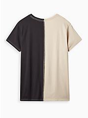 Relaxed Fit Tee - Cotton Tiger Split Black & Taupe, IVORY  BLACK, alternate