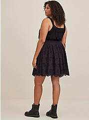 Mini Smocked Ruffle Skirt - Cotton Embroidered Black, NONEC, alternate