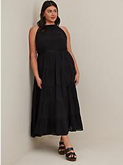 Plus Size Ruffle Tiered Maxi Dress - Black, DEEP BLACK, hi-res