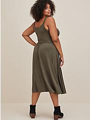 Plus Size Midi Tiered Dress - Super Soft Olive, OLIVE, alternate