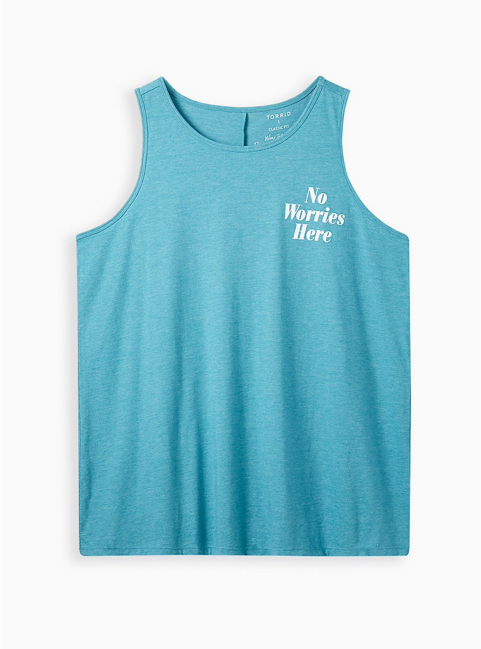 Plus Size Everyday Tank - Signature Jersey No Worries Here Blue, BLUE, hi-res