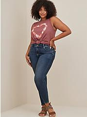 Plus Size Everyday Tank - Signature Jersey Feather Heart Brown, MADDER BROWN, alternate