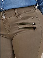Plus Size Jegging Skinny Super Soft High-Rise Multi Zip Jean, OLIVE, alternate
