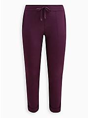Plus Size Straight Mid-Rise Tie Front Pant - Poplin Purple, , hi-res