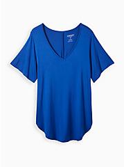 Plus Size Butterfly Sleeve Tee - Super Soft Blue , BLUE, hi-res