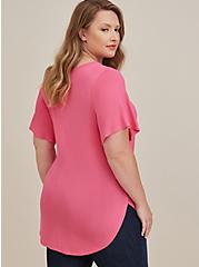 Plus Size Butterfly Sleeve Tee - Super Soft Pink , PINK, alternate