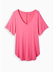 Plus Size Butterfly Sleeve Tee - Super Soft Pink , PINK, hi-res