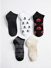 Plus Size 5pk Ankle Socks - Cotton Halloween Multi, MULTI, hi-res