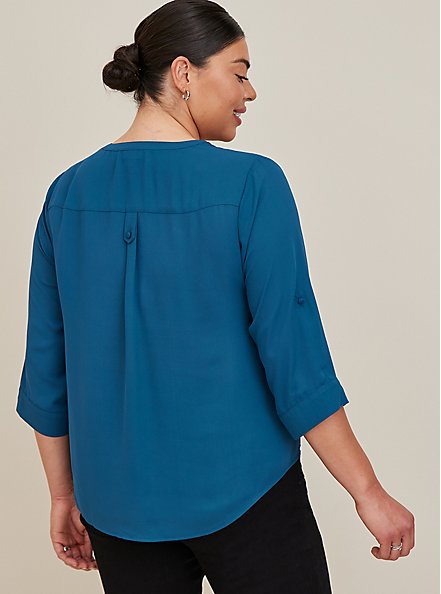 Plus Size Harper Pullover Blouse - Georgette Blue, LEGION BLUE, alternate