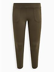 Plus Size 27" Full Length Signature Waistband Pocket Premium Legging - Ponte Green, GREEN, hi-res