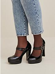 Plus Size Mary Jane Platform Tapered Heel - Black (WW), BLACK, alternate