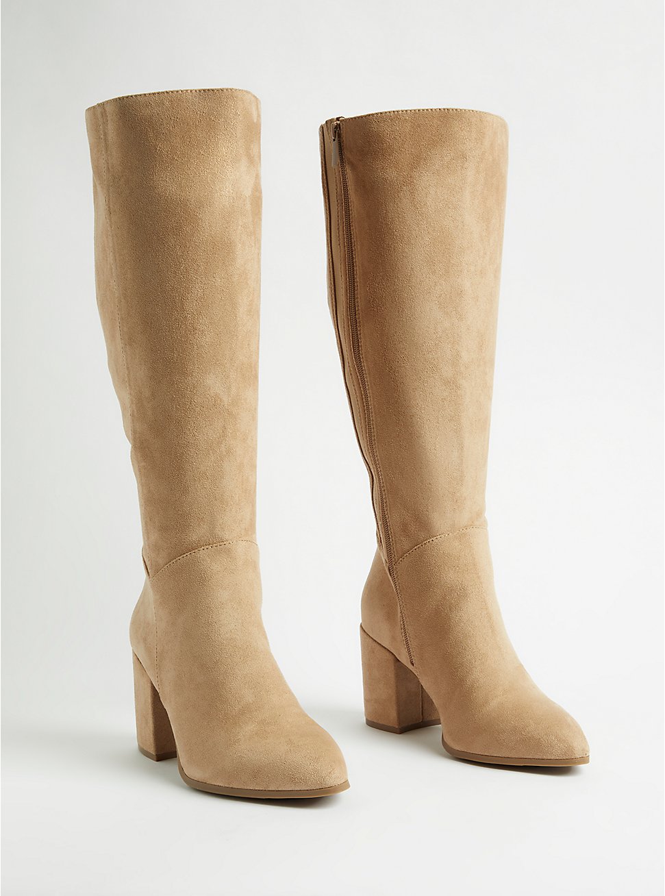 Plus Size Pointed Toe Knee Boot - Taupe (WW), TAUPE, hi-res