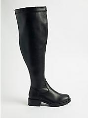 Plus Size Stretch Over The Knee Boot - Black (WW), BLACK, hi-res