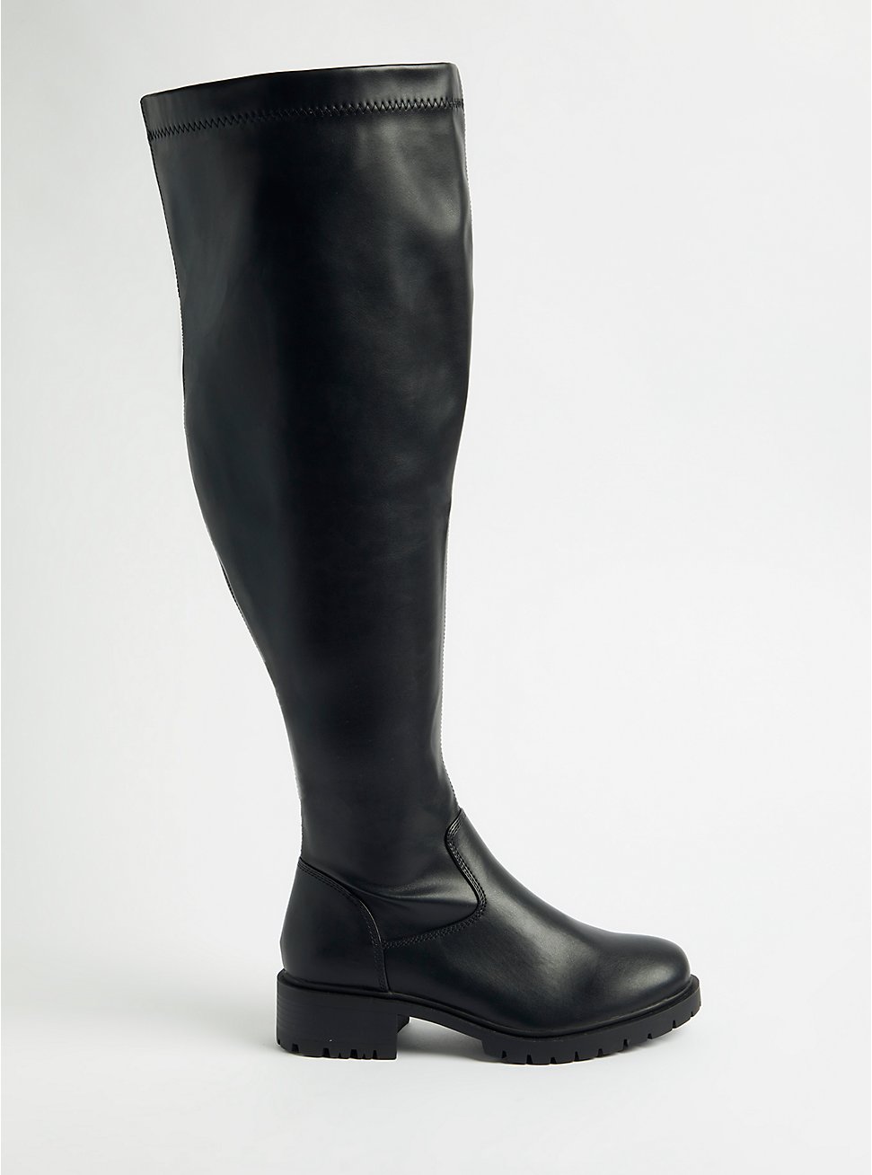 Plus Size Stretch Over The Knee Boot - Black (WW), BLACK, hi-res