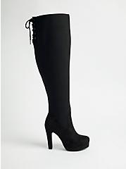 Plus Size Over The Knee Boot - Stretch Knit Black (WW), BLACK, alternate