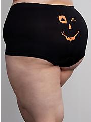 Plus Size Seamless Boyshort Panty - Pumpkin Wink Black, PUMPKIN MUERTOS BLACK, alternate