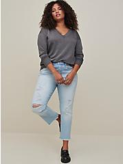 Plus Size Relaxed Fit Sweatshirt - French Terry Deep Grey, , alternate