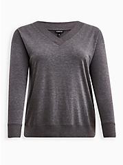 Plus Size Relaxed Fit Sweatshirt - French Terry Deep Grey, , hi-res