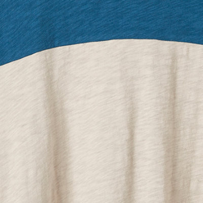 Cotton Jersey Lace Back Colorblock Varsity Stripe Tee, BLUE GREY, swatch