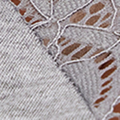 Feather Soft Slub V-Neck Raglan Lace Sleeve Tee, GREY, swatch