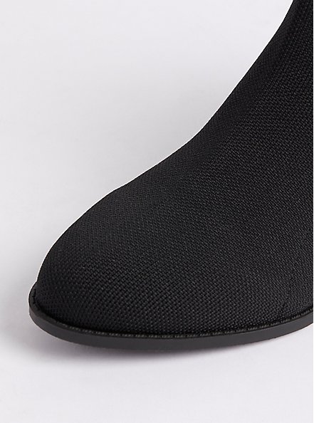Plus Size Stretch Knit Ankle Bootie - Black (WW), BLACK, alternate