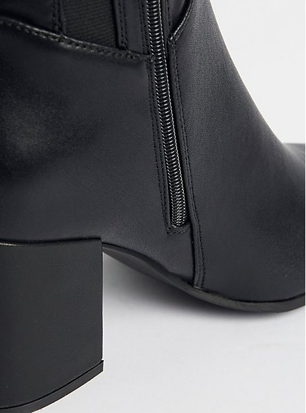 Pointed Toe Heel Knee Boot (WW), BLACK, alternate