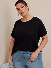 Plus Size Relaxed Fit Tee - Signature Jersey Black, DEEP BLACK, alternate