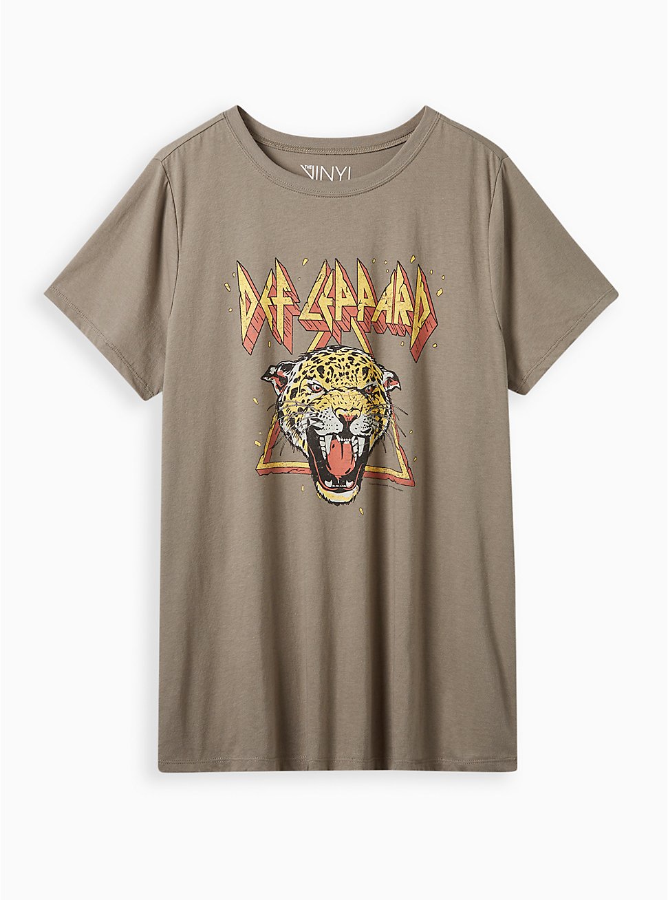 Plus Size Classic Fit Tee - Cotton Def Leppard Dusty Olive, DUSTY OLIVE, hi-res