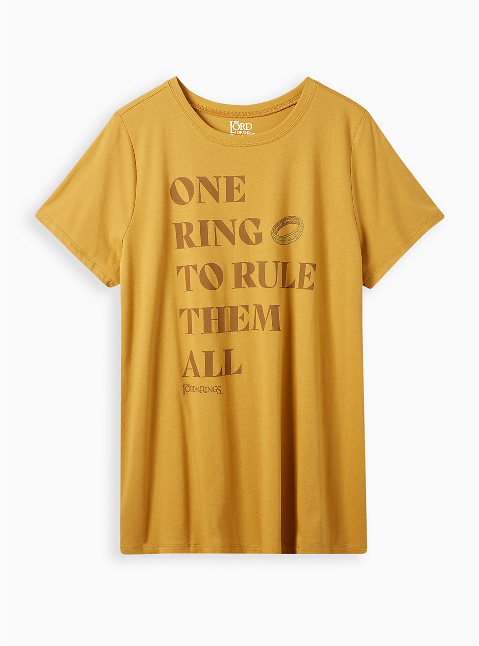 Plus Size Lord Of The Rings Classic Fit Crew Tee - Cotton One Ring, MUSTARD, hi-res