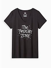 Plus Size The Twilight Zone Classic Fit V-Neck Tee - Cotton Black, DEEP BLACK, hi-res