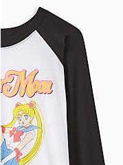 Sailor Moon Classic Fit Cotton Crew Neck Long Sleeve Raglan Top, PINK, alternate