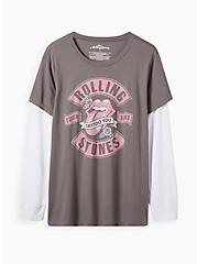 Rolling Stones Classic Fit Long Sleeve 2Fer Tee - Cotton Grey, TORNADO, hi-res