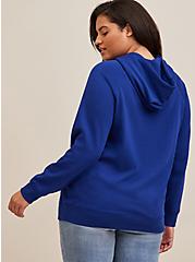 Plus Size Yale Cozy Fleece Pullover Hoodie, BLUE, alternate