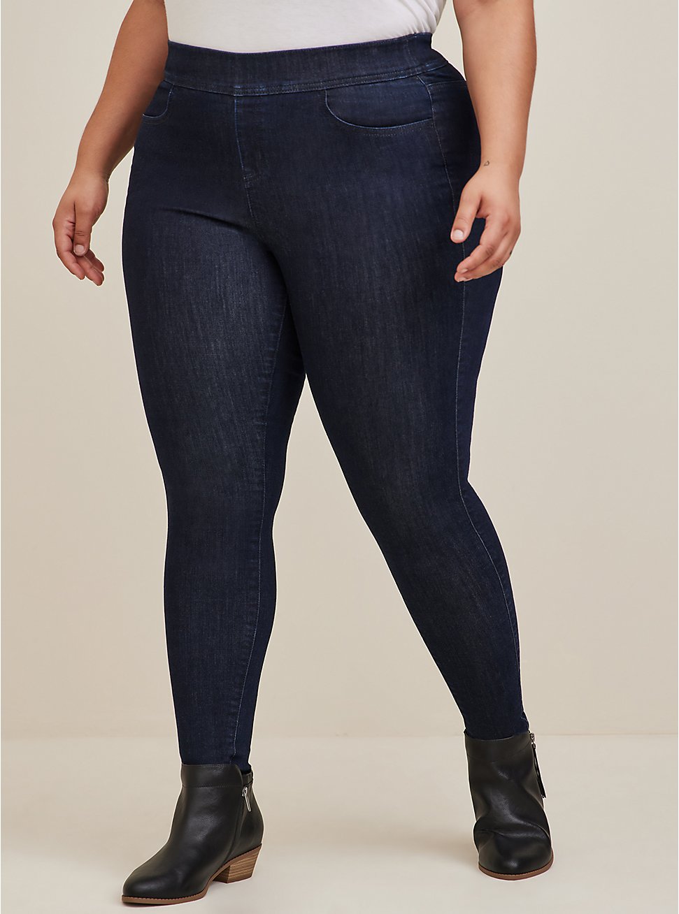 Plus Size Super Skinny Mid-Rise Lean Jean - Super Soft Denim, , hi-res