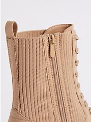 Plus Size Ribbed Knit Combat Bootie - Taupe (WW), TAUPE, alternate