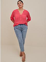 Plus Size Harper Pullover Blouse - Challis Pink, PINK, alternate