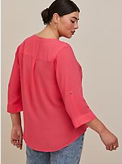 Plus Size Harper Pullover Blouse - Challis Pink, PINK, alternate