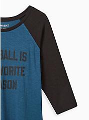 Baseball Tee - Super Soft Slub Football Season Blue & Black, LEGION BLUE, alternate