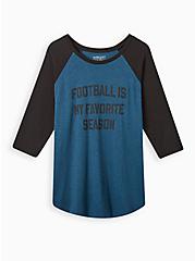 Baseball Tee - Super Soft Slub Football Season Blue & Black, LEGION BLUE, hi-res