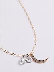 Plus Size Moon Pendants Necklace - Gold Tone, , alternate