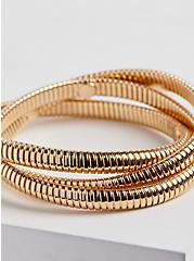 Plus Size Coiled Bracelet - Gold Tone , GOLD, alternate