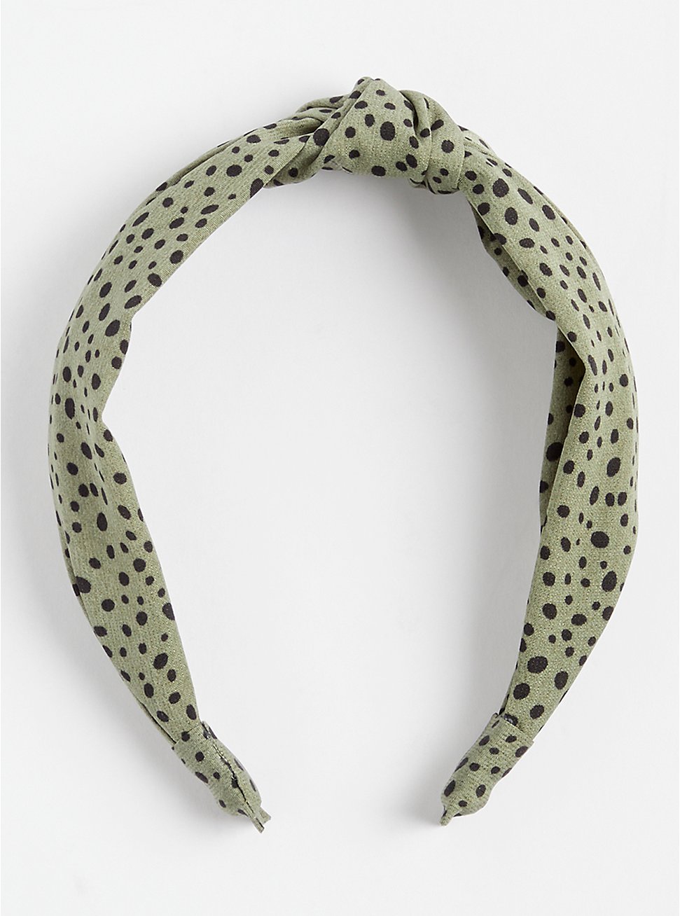 Plus Size Knot Headband - Polka Dot Olive, , hi-res