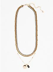 Plus Size Snake Chain Layered Pendant - Gold Tone, , hi-res