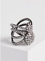 Plus Size Crystal Spider Ring - Silver Tone, MULTI, alternate