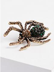 Bejeweled Spider Brooch , , alternate