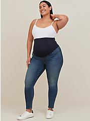 Maternity Jegging Skinny Super Soft High-Rise Jean, BLUE GROTTO, alternate