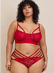 Straps And Lace Tanga Panty, JESTER RED, hi-res